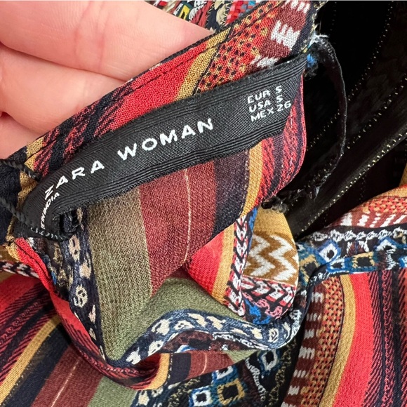 Zara Striped Pom Pom Festival Dress Size Small - Picture 6 of 9